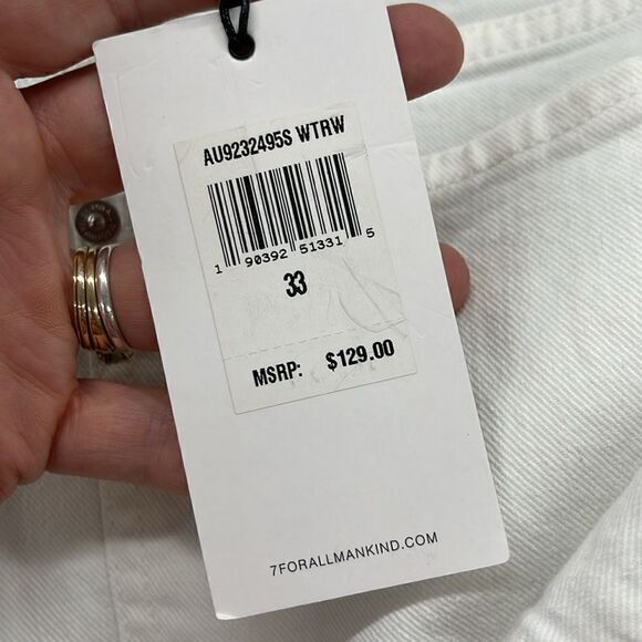 7 For All Mankind A-line White Denim Skirt. 33 - Picture 3 of 6